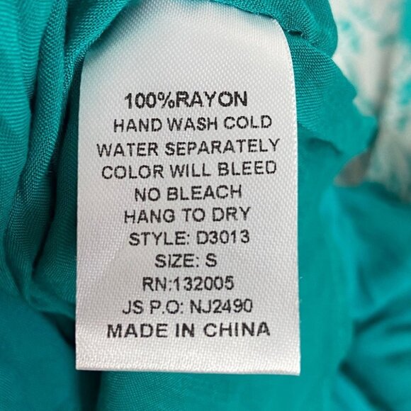 Entro Tiered Maxi Dress Tie Back Aqua Blue Bohemian Summer Beach Long Festival S - Picture 8 of 12